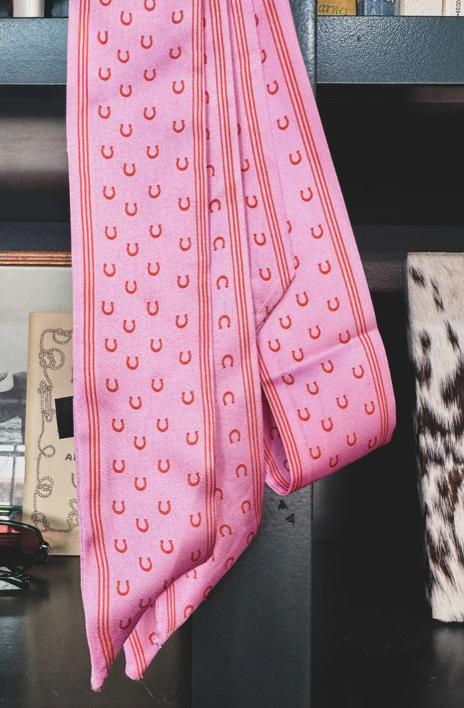 Pink Lucky Horseshoe Twilly