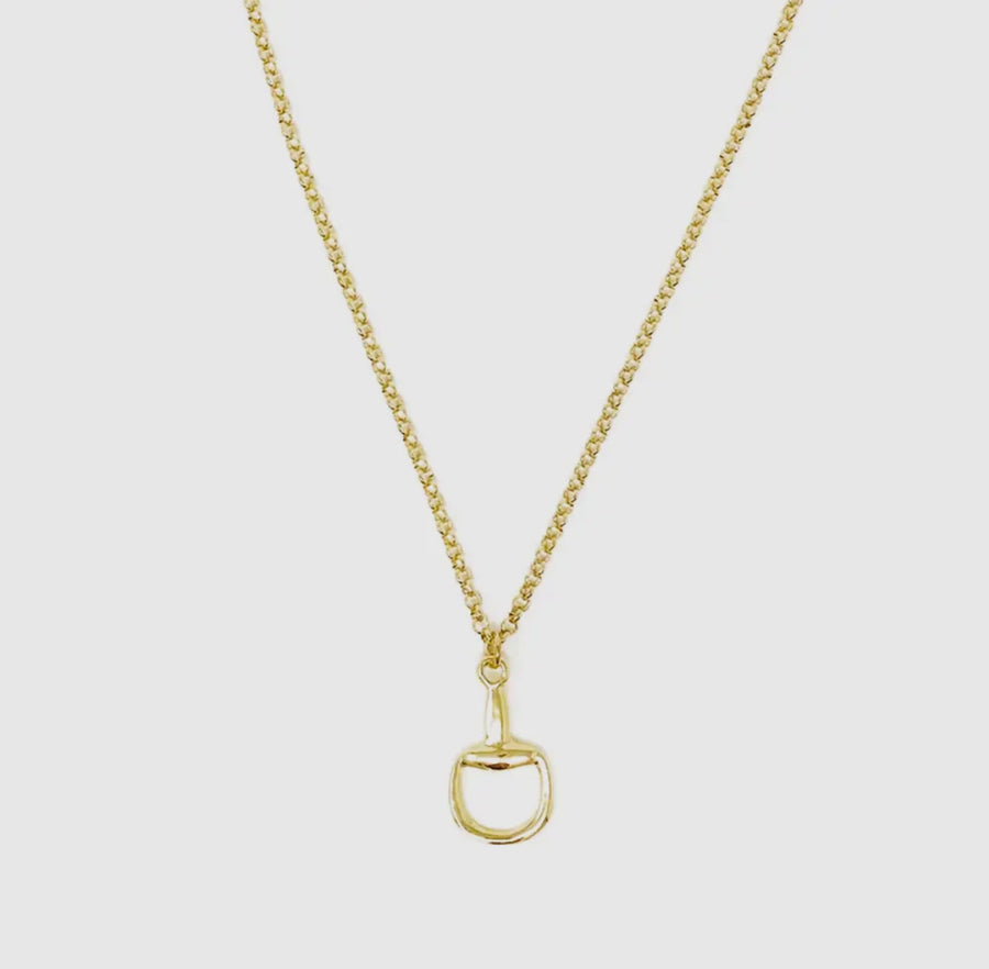Derby Bit Long Necklace (Gold)