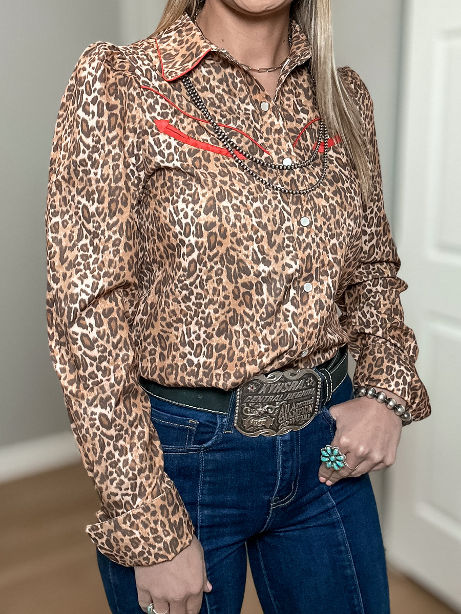 Leopard Lady Pearl Snap