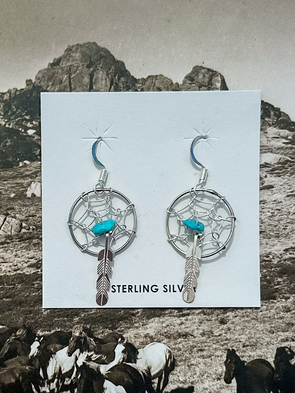 Navajo Handmade Dream Catcher Earrings