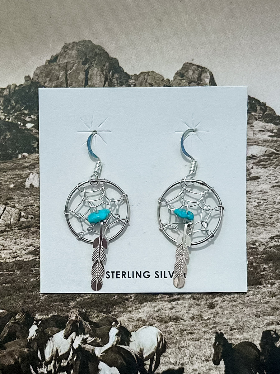 Navajo Handmade Dream Catcher Earrings