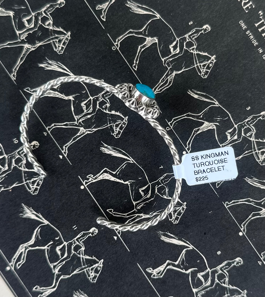 Navajo Handmade Kingman Oval Cuff