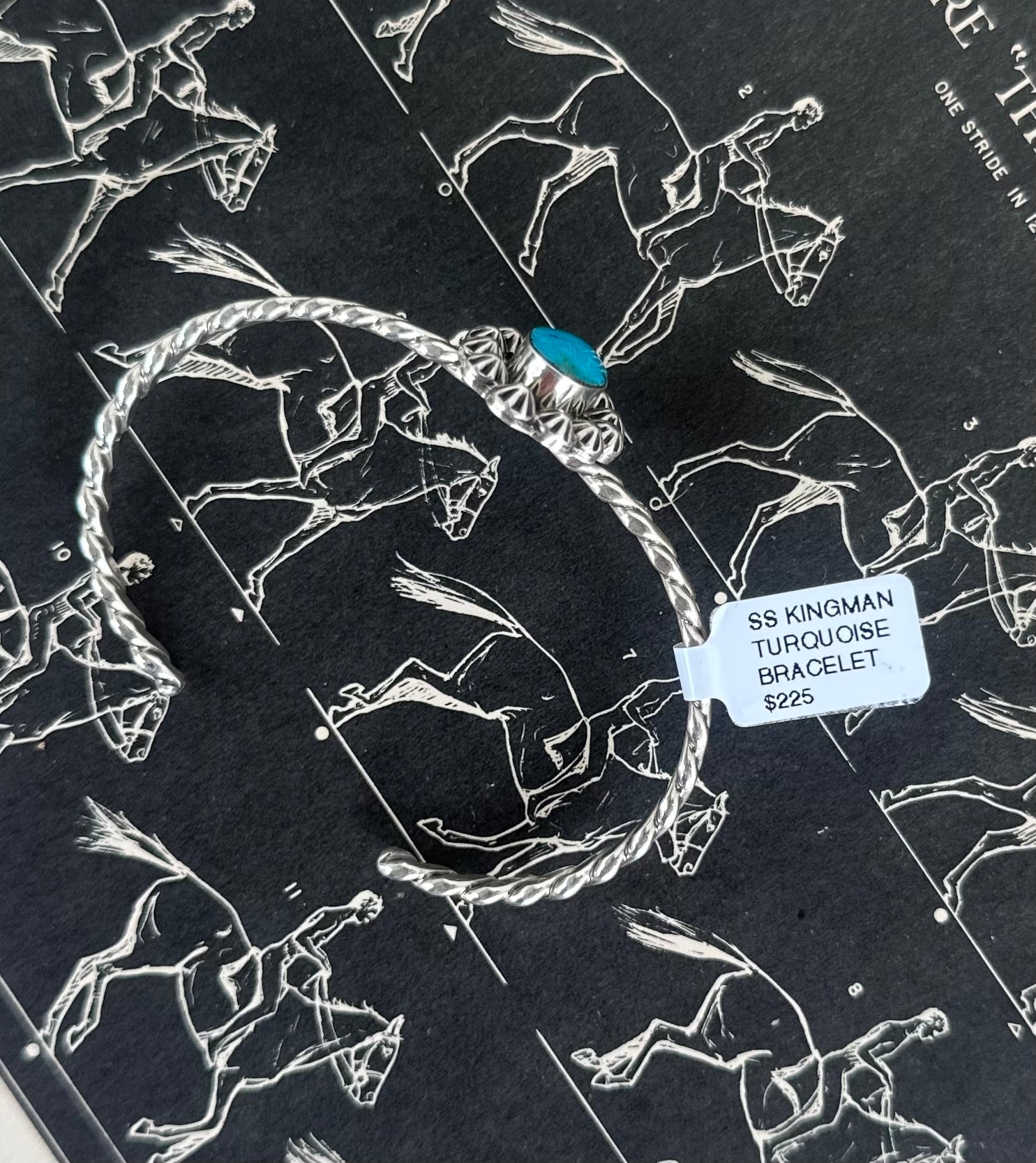 Navajo Handmade Kingman Oval Cuff