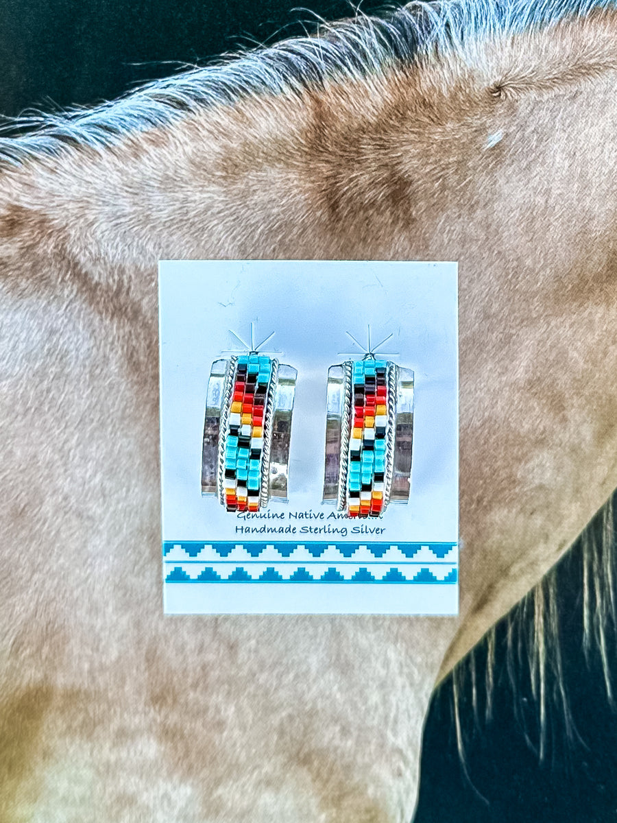 Navajo Handmade Beaded Earrings 1