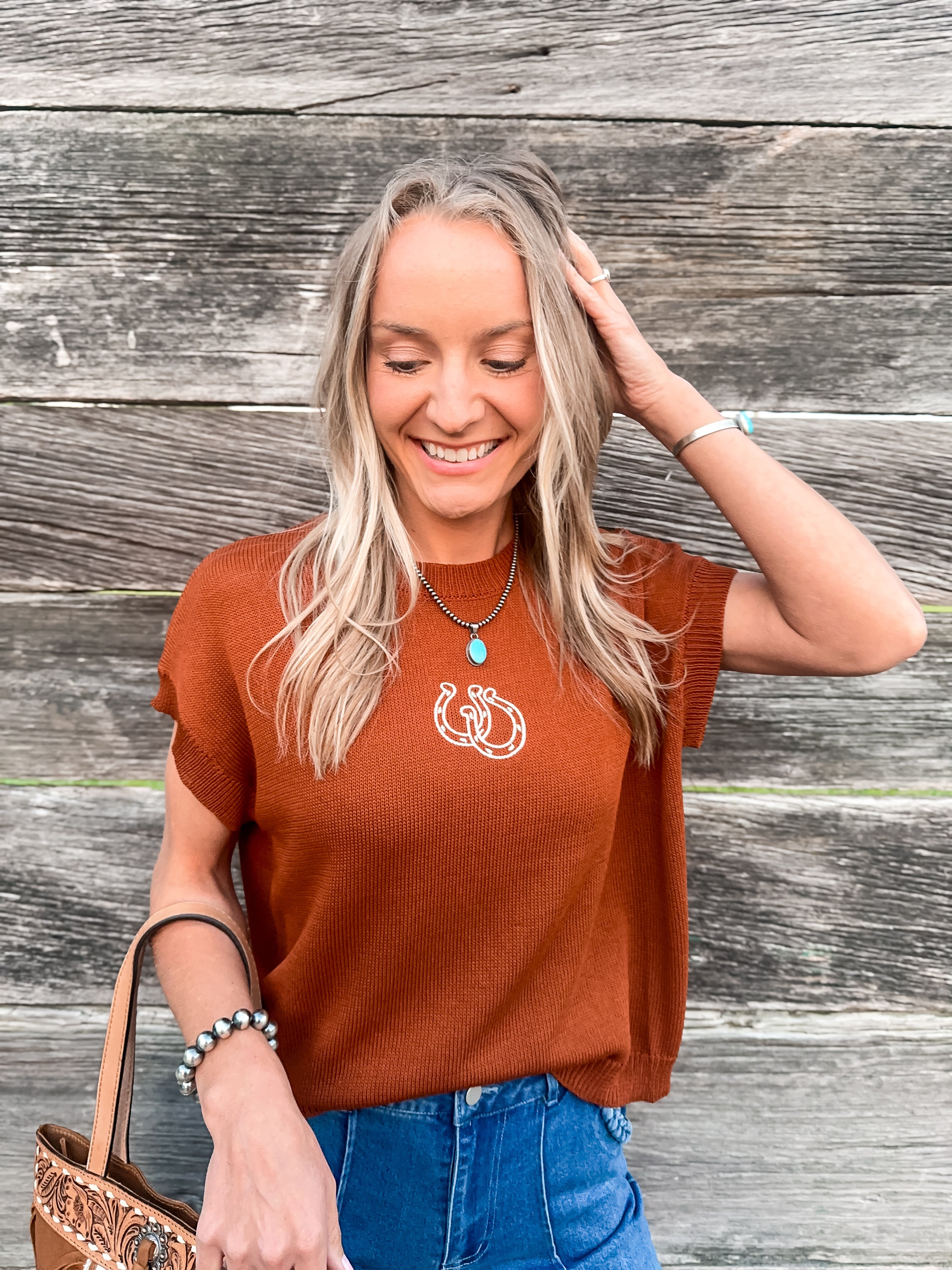 Double Horseshoe Knit Top