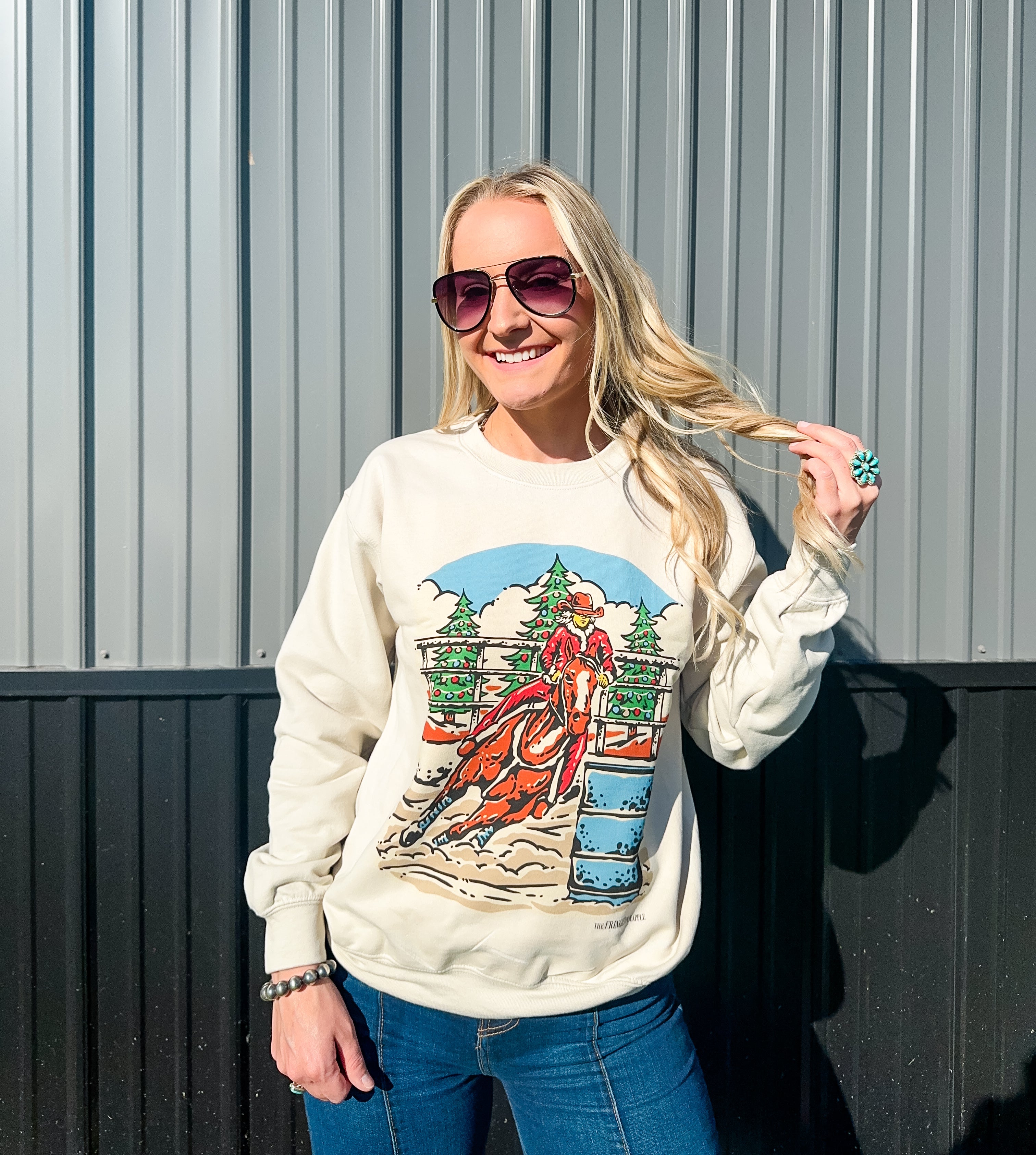 Mrs. Clause Barrel Racing Crewneck