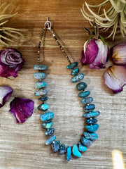 Turquoise Nugget & Shell Necklace – 18.5"