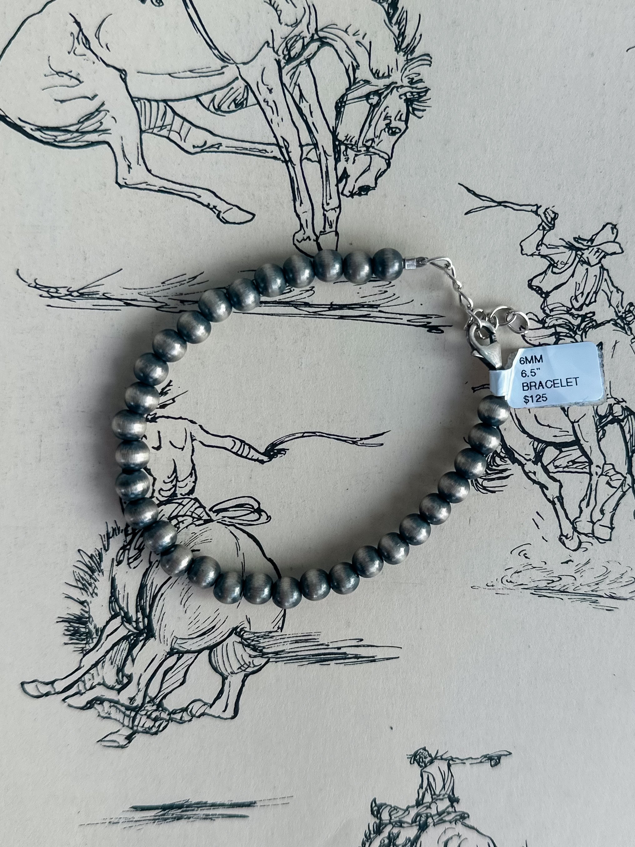 6mm Sterling Silver Pearl Bracelet