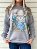 Mischievous Barn Cat Crewneck Sweatshirt