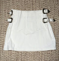 White denim buckle skirt