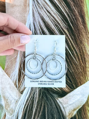 Navajo Handmade Dangle Circle Earrings