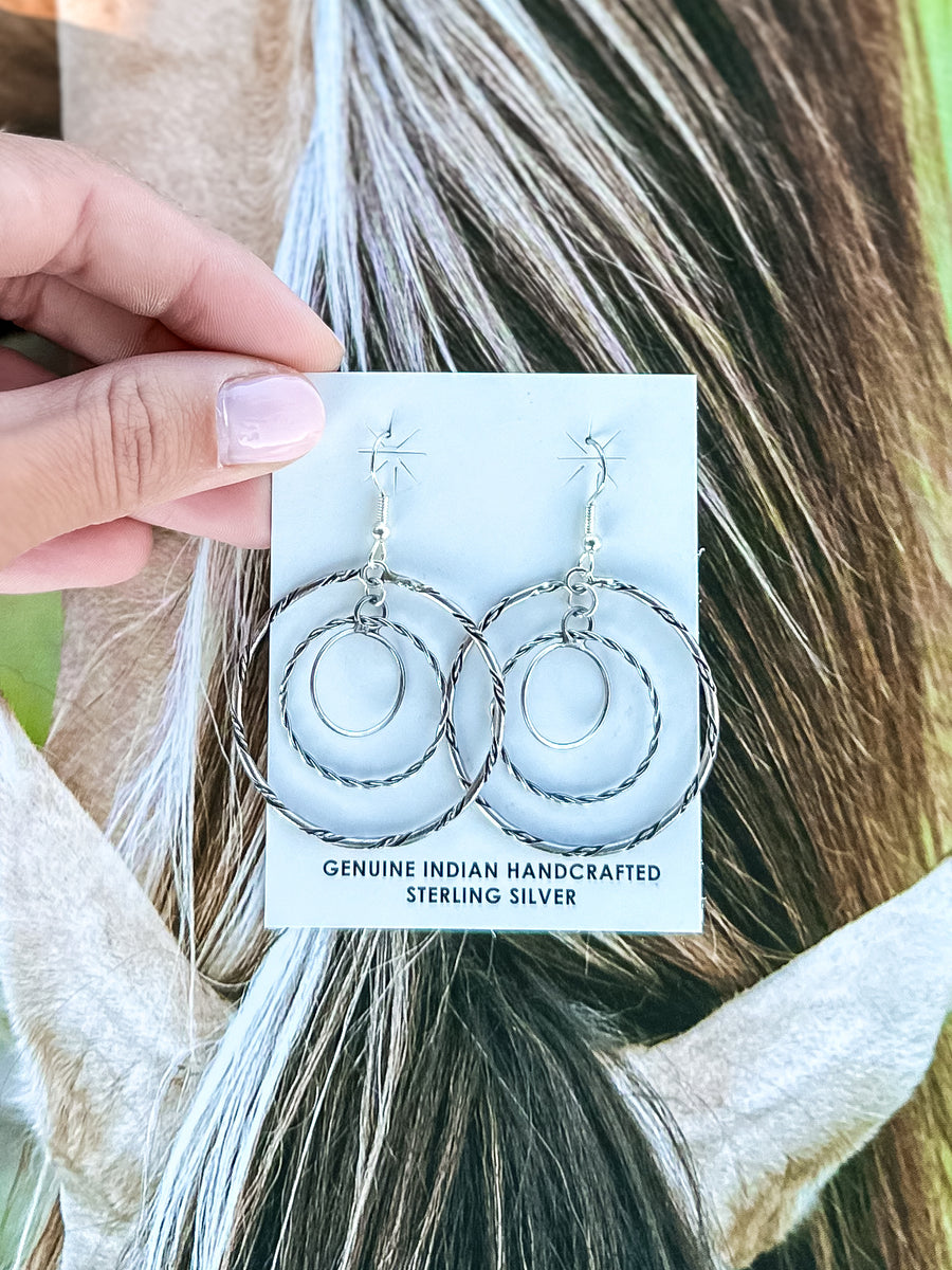 Navajo Handmade Dangle Circle Earrings