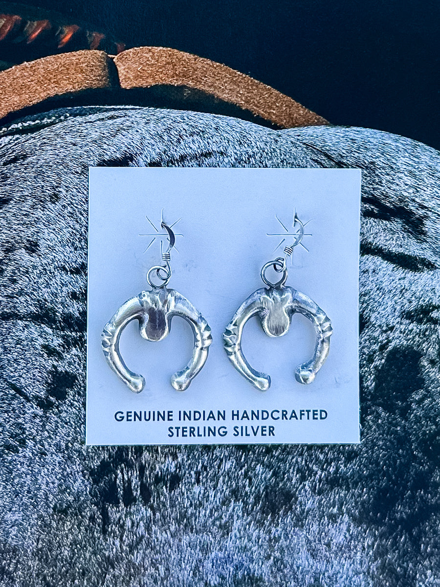 Navajo Handmade Sterling Silver Naja Earrings