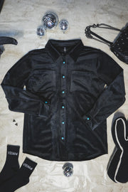 Velvet Cowgirl Button Up (Black)