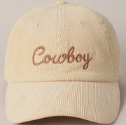 Cowboy Corduroy Ballcap (Sand)