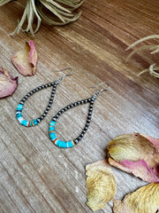 Sterling Silver Pearl & Colorful Heishi Drop Earrings