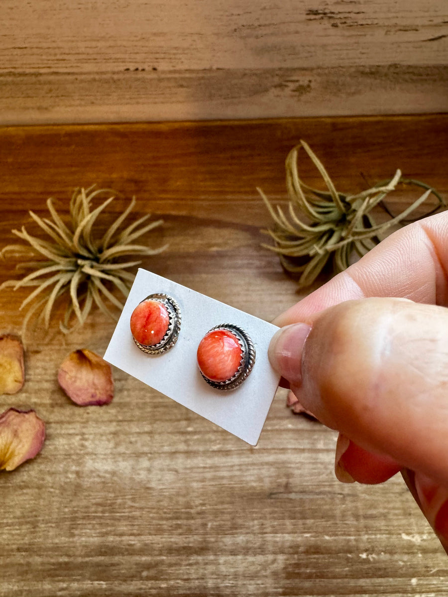 Spiny Oyster Stud Earrings – Sterling Silver - pick your