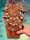 One Time Pieces – Green Turquoise, White Shell & Sterling Silver Necklaces