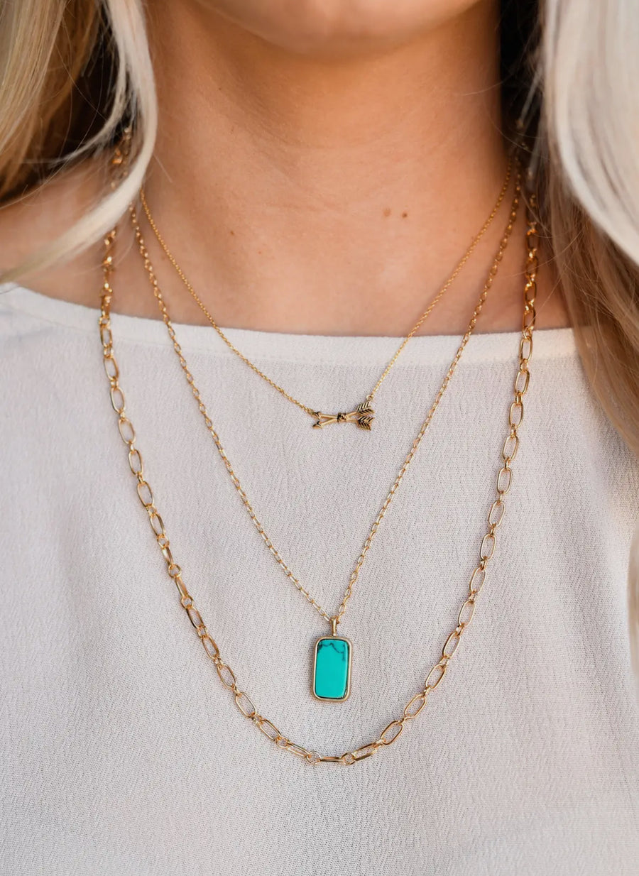 Gold western layered necklace