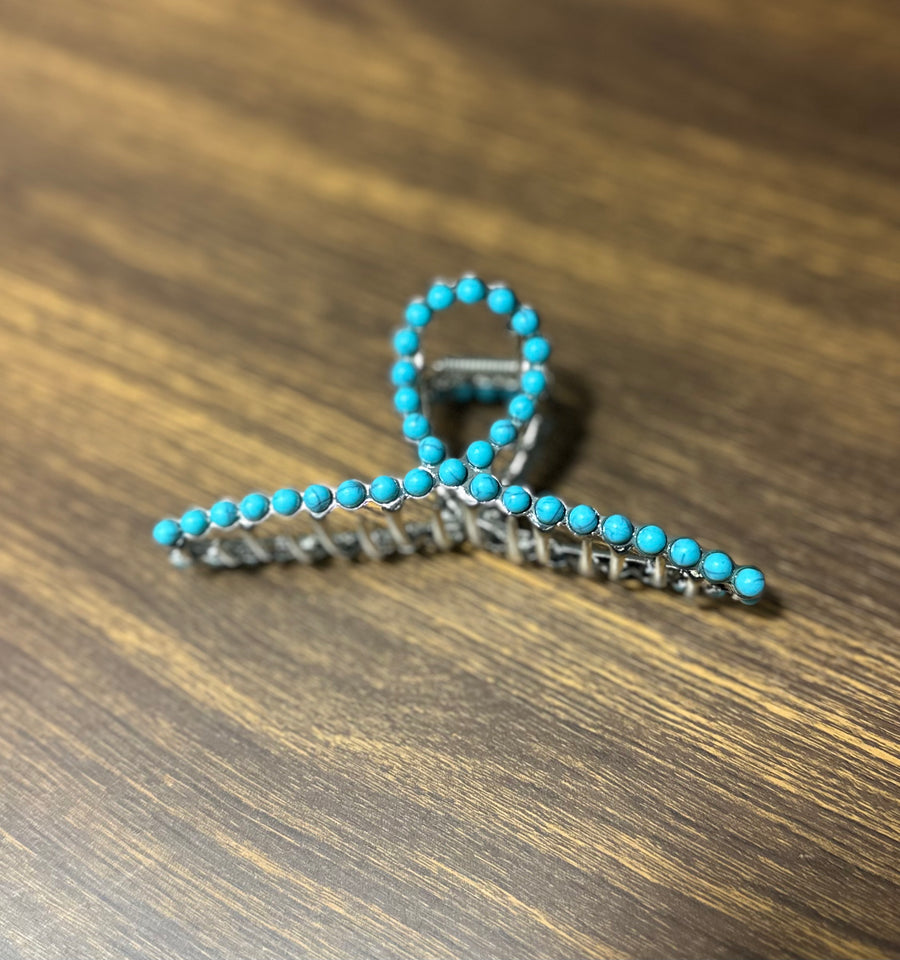 Turquoise claw clip