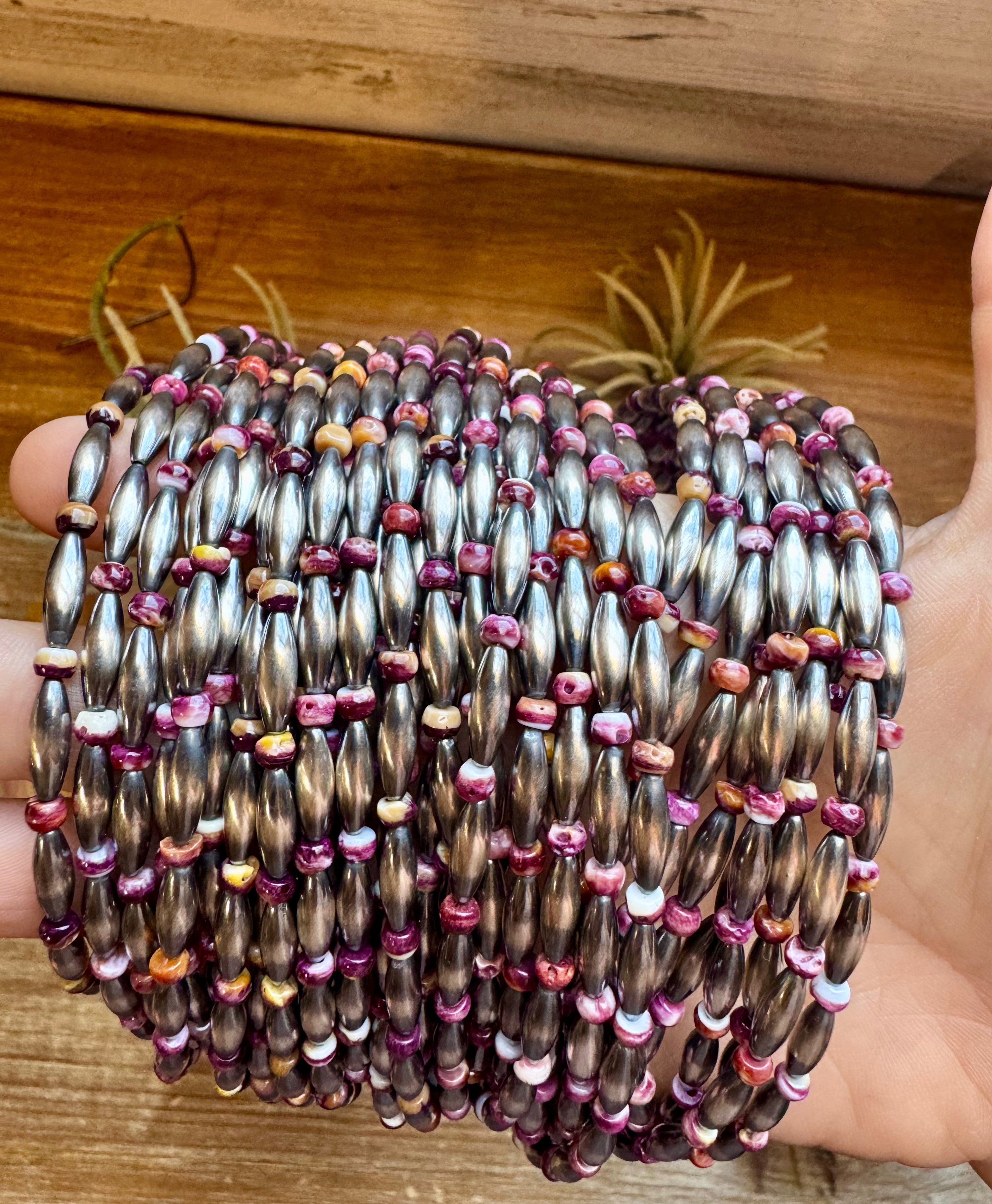 Sterling Silver Torpedo & Purple Spiny Oyster Choker – 14-Inch