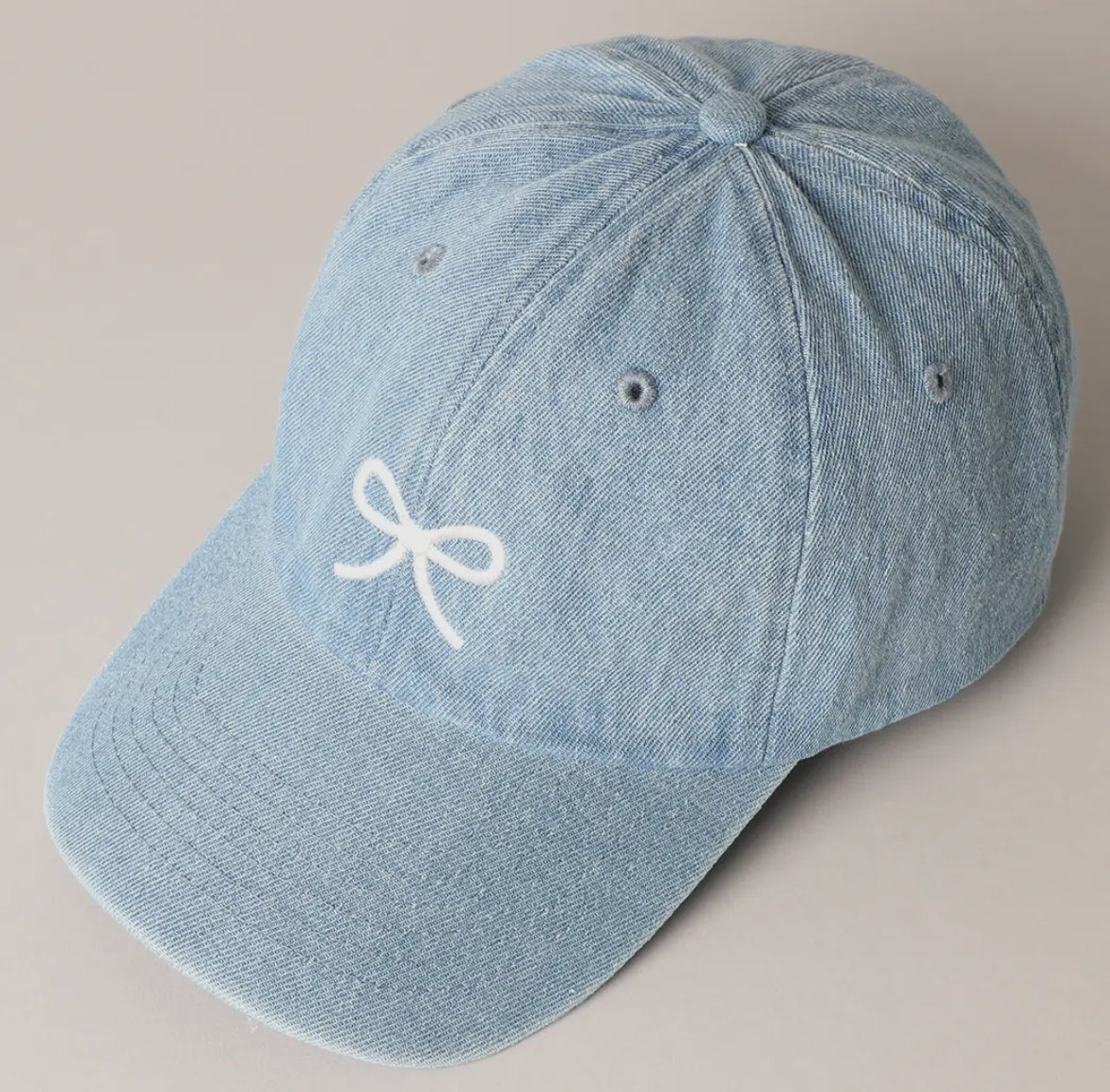 Denim Bow Baseball Cap