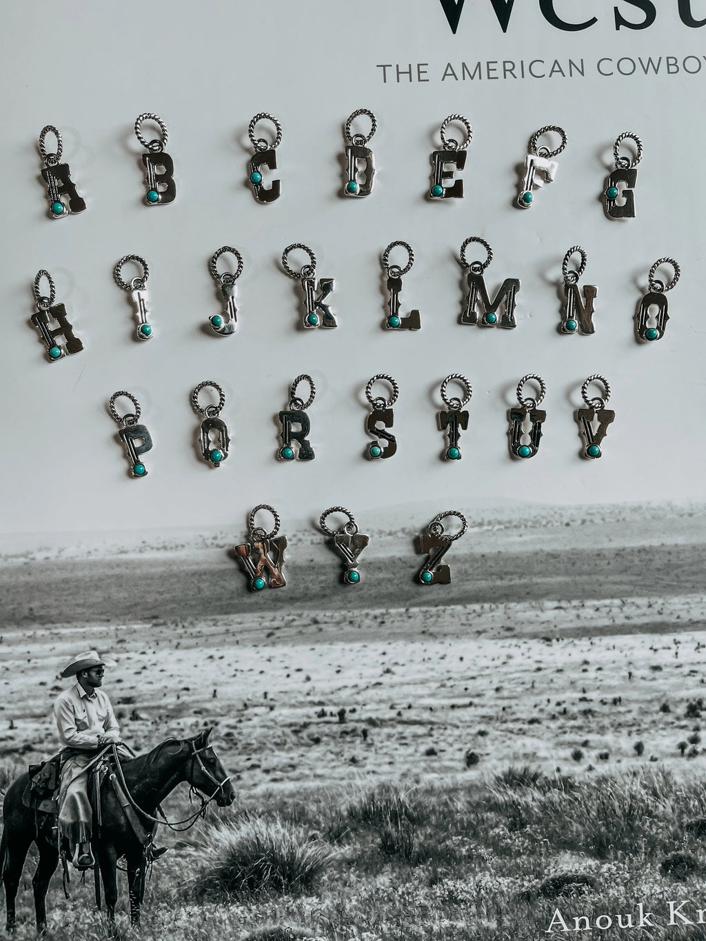 Turquoise Initial Charm