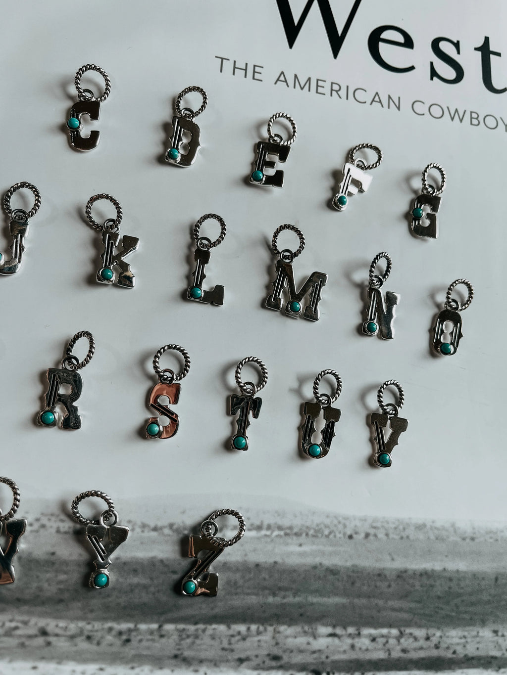 Turquoise Initial Charm