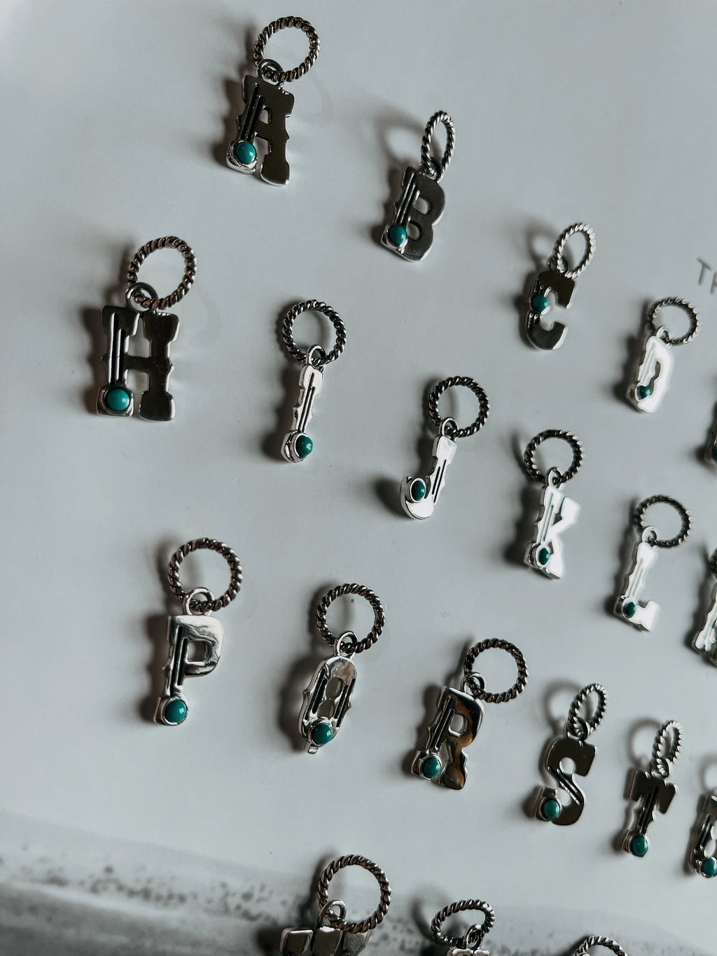 Turquoise Initial Charm