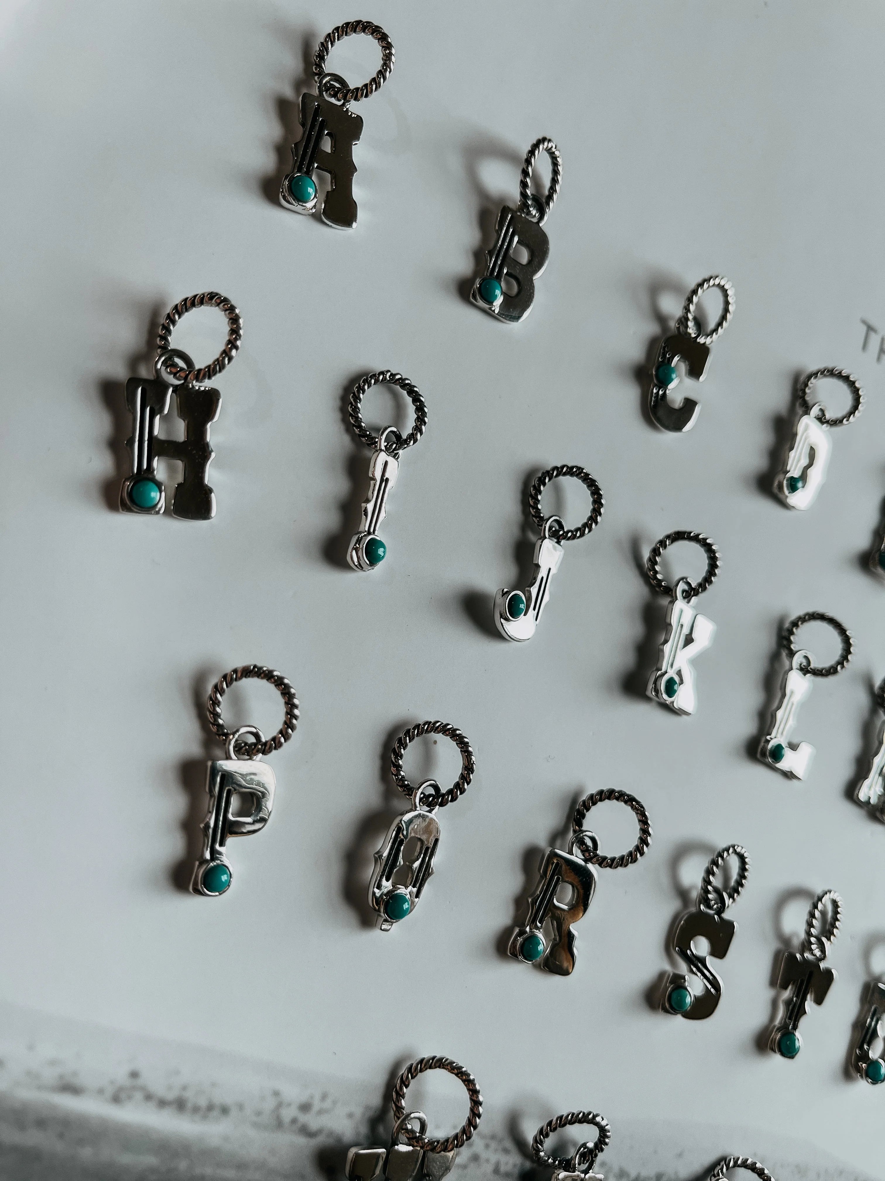 Turquoise Initial Charm