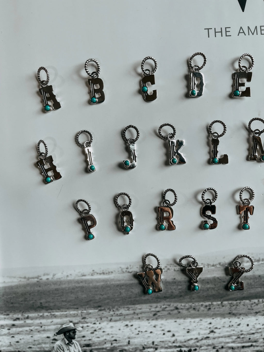 Turquoise Initial Charm