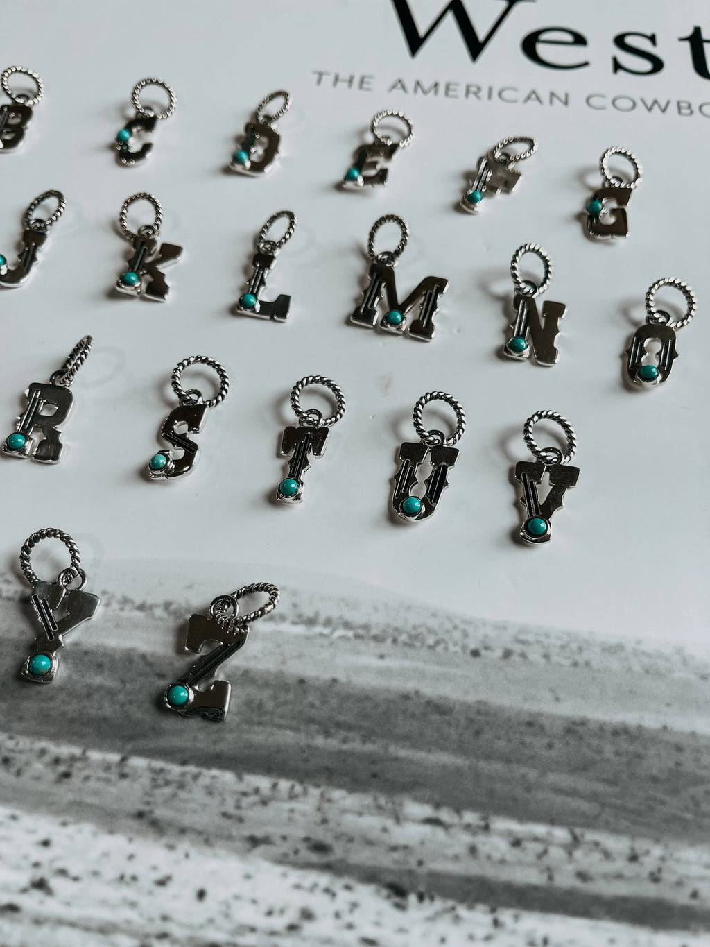 Turquoise Initial Charm