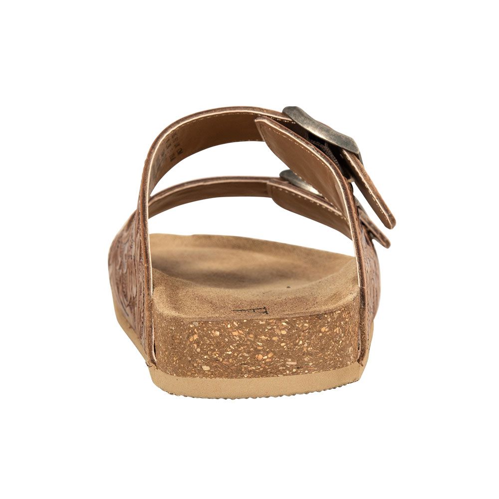 Flower Tooled Leather Sandals
