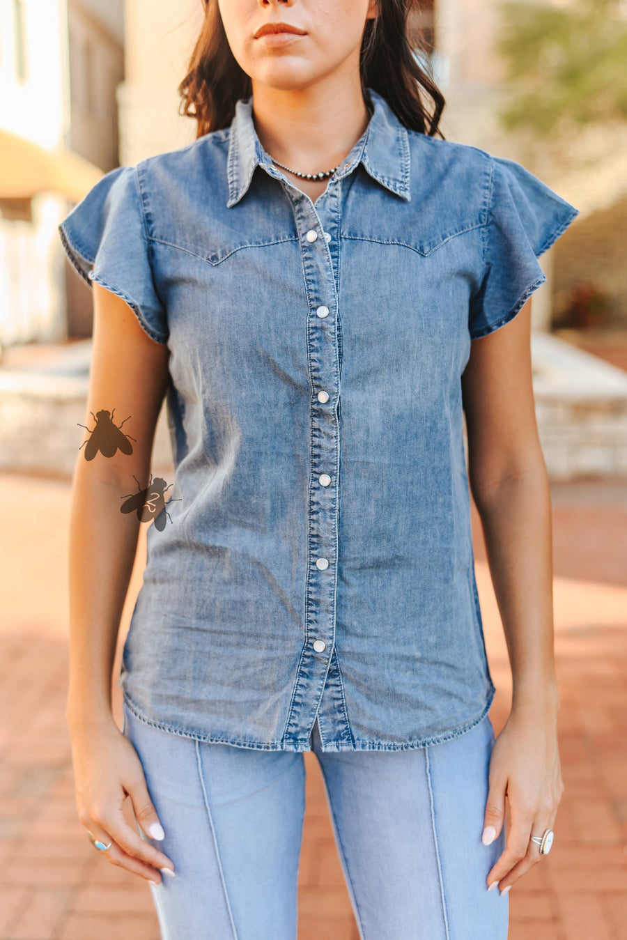 Dainty Denim Top