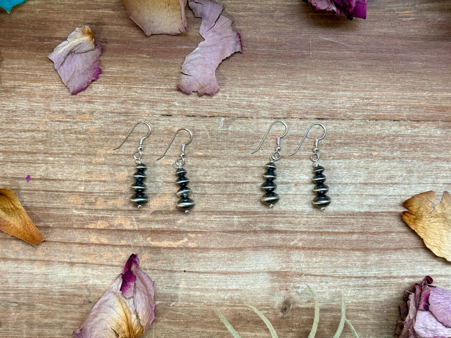 Sterling Silver Saucer Pearl Dangle Earrings – Handmade by Colby Ogg & Addalie Ogg – USA Made