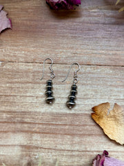 Sterling Silver Saucer Pearl Dangle Earrings – Handmade by Colby Ogg & Addalie Ogg – USA Made