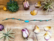 Sterling Silver & Turquoise Choker – 13” + Extender – In-House Silversmithing – Real Turquoise & Spiny Oyster Options
