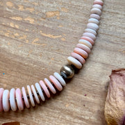 Pink Conch & Black Hematite Necklace – 23.5” –