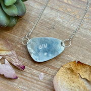 Sterling Silver Chain Necklace with Freeform Turquoise Pendant – 16”