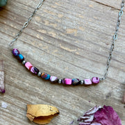 Pink Dyed Turquoise Necklace 16 inch