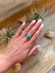 Kingman Turquoise Sterling Silver Ring – Size 8.5