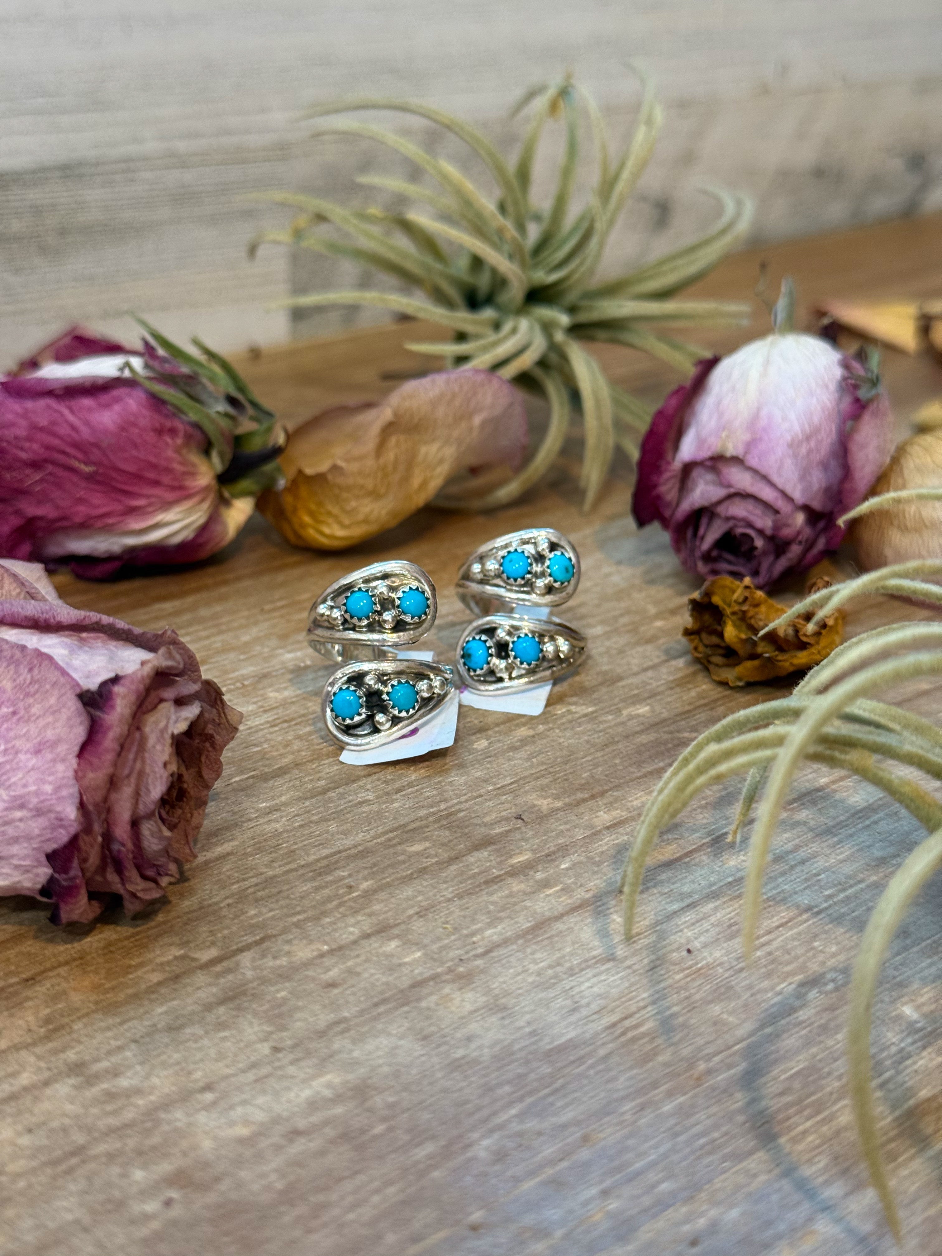 Kingman Turquoise Sterling Silver Ring – Size 8 (Slightly Adjustable)