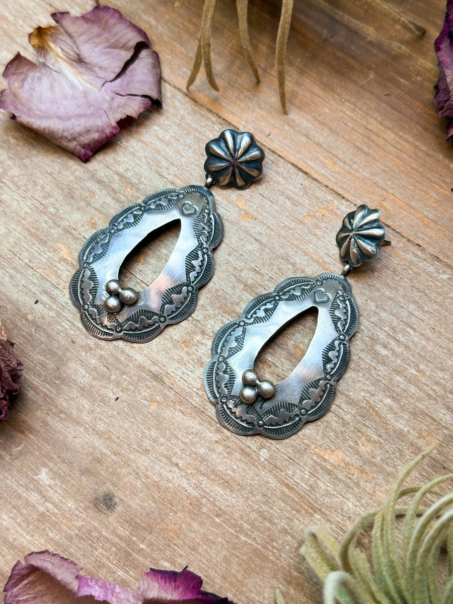 Sterling Silver Teardrop Earrings – Native Made by Rita Lee