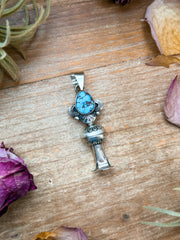 Sterling Silver Golden Hills Turquoise Blossom Pendant