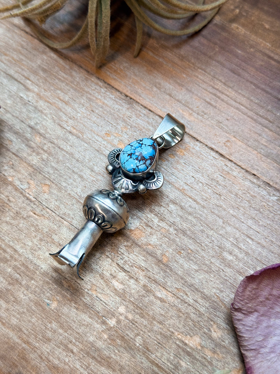 Sterling Silver Golden Hills Turquoise Blossom Pendant