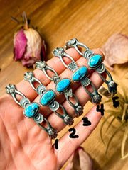 Sterling Silver Kingman Turquoise Cuff Bracelet – Native Made by K. Billah