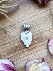 Sterling Silver Purple Spiny Oyster Heart Pendant – Handmade by Artist Shay Pfeiffer