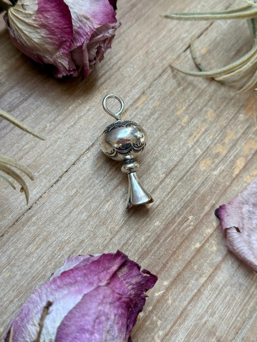 Sterling Silver Fancy Sun Ray Blossom Pendant – Hand Milled by Jason Ogg