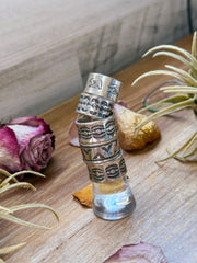 Sterling Silver Hand-Milled Wide Band Aloe Stamped Ring – Size 8.5 – Handmade by Artist Jason Ogg