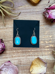 Sterling Silver Big Nugget Turquoise Dangle Earrings – Handmade by Artist Jason Ogg